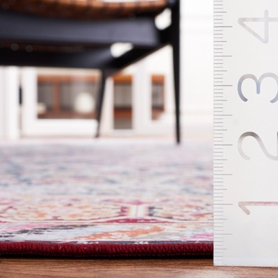 Tucson Traditional Easy-Care Non-Slip Red Area Rug, 4' x 6'