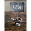 Slickblue Decorative Cast Iron Bird with Chalk Sign, Brown Color, Home or Garden Accent, 6.5"x3.5" - 2 of 3