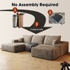 107"Cloud Sectional Sofa with 1 Ottoman,Modern Minimalist Upholstered Couches,Comfort U Shaped Sofa,Camel (Plush Corduroy Fabric) - 3 of 4