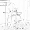 Vanity Desk Contemporary with Round Mirror and Storage Drawer for Bedroom 32.28in Wide-3irtyhousy - 4 of 4