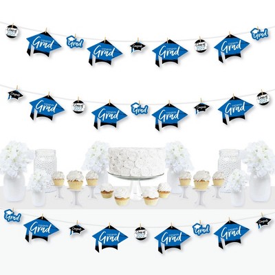 Big Dot of Happiness Blue Grad - Best is Yet to Come - 2022 Royal Blue Graduation Party DIY Decorations - Clothespin Garland Banner - 44 Pieces