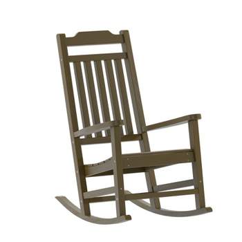 Flash Furniture Winston All-Weather Poly Resin Wood Rocking Chair