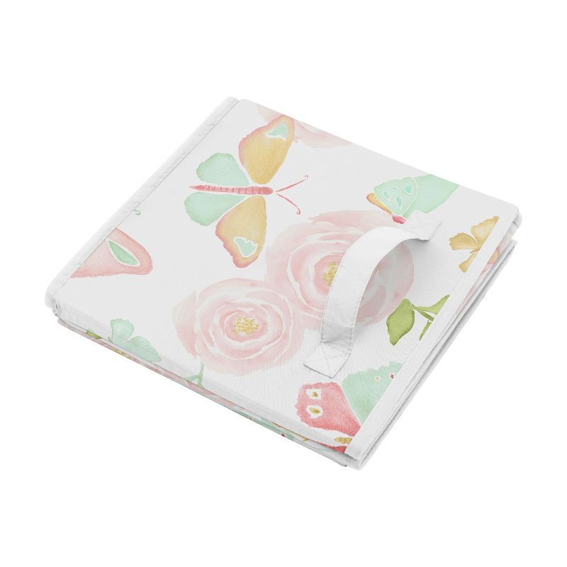 Sweet Jojo Designs Girl Fabric Storage Toy Bin Bunny Floral Pink and Green, 5 of 6