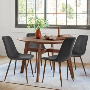 Set Of 4 Bingo Faux Leather Dining Chair Walnut Leg-Maison Boucle‎ - 1 of 4