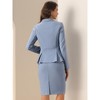 INSPIRE CHIC Women's Business Long Sleeve Notched Lapel Peplum Blazer Pencil Skirt Suit Set 2 Pcs - 3 of 4
