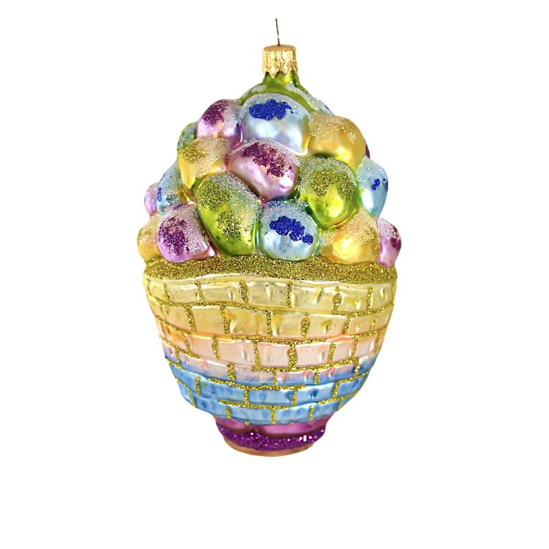 Larry Fraga Designs 6.0 Inch Delivering The Eggs Ornament Easter Bunny Basket Tree Ornaments, 3 of 4