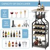 Garvee Metal Wine Rack Wine Bottle Holders Stands Freestanding Floor, Wine Storage Organizer for Bar Kitchen Dining Living Room, Small Spaces, Grey - 4 of 4