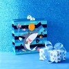 Bows And Sparkles Large Square Striped Shark Birthday Gift Bag with Tag Navy/Blue - 2 of 3