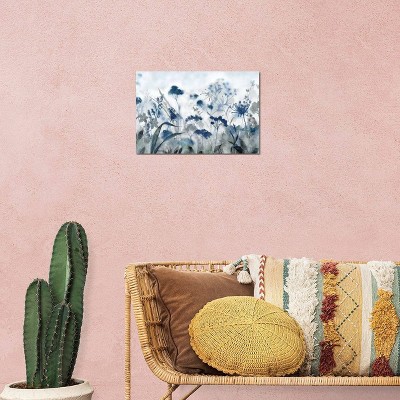 Inky Indigo Floral Canvas Print Wall Art 12"x18"
