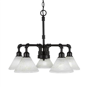 Toltec Lighting Vintage 5 - Light Chandelier in  Dark Granite with 7" Gold Ice Shade - 1 of 1