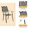 CLIHOME Outdoor Patio Woven Diagonal Grid Cast Aluminum Dining Chair(Set of 2) - 3 of 4