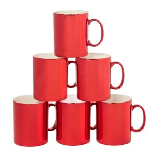 Certified International Set of 6 Holiday Lights 16oz Mugs Red - 1 of 3