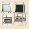 Infurnic Baby Activity Gyms Easel for Kids with Paper Roll, Double Sided Whiteboard and Chalkboard with Painting Paper Stand, Gray, 23.3"*18.9"*46.5" - 3 of 4