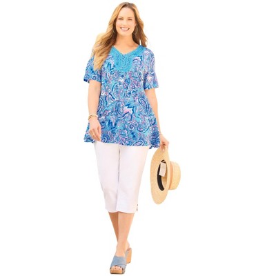 Catherines Women's Plus Size Crochet Swing Tunic
