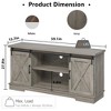 Garvee TV Stand for 65" Television, Modern Farmhouse Sliding Barn Door TV Stand, Entertainment Center TV Console, Grey - 2 of 4