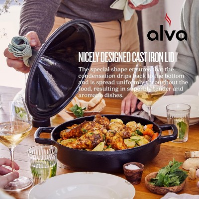 Alva Nori 11-Inch Black Enameled Cast Iron Tagine Pot