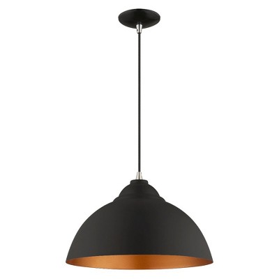 Mini Industrial Chic Black and Gold Pendant Light