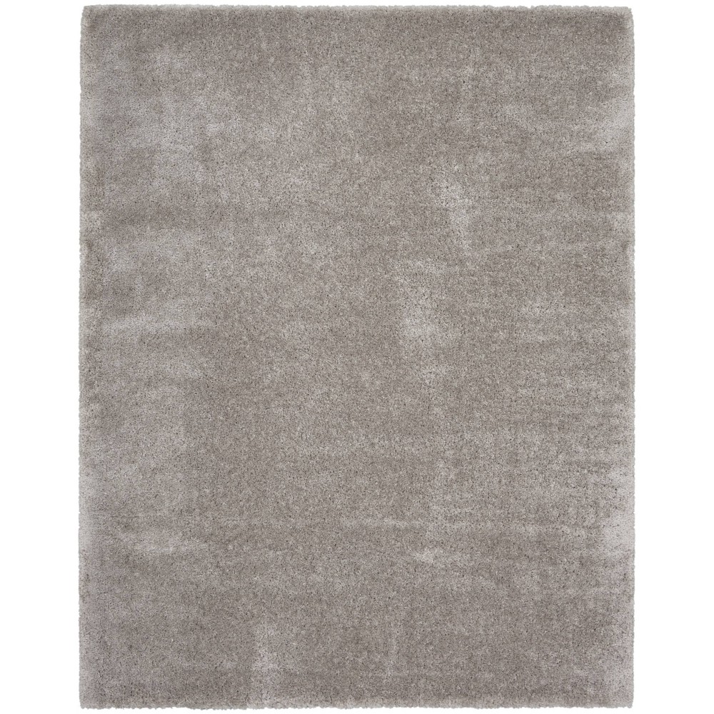 Photos - Doormat Nourison 6'7"x9'2" Dreamy Shag Solid Machine Woven Indoor Area Rug Silver 