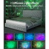 Okak Full Velvet Platform Bed Frame Upholstered Bed with Adjustable Height Headboard and USB Charger Music Speaker Star Projector Noise-Free - 3 of 4