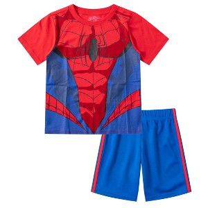 Marvel Avengers Spider-Man Boys’ T-Shirt and Short Set for Toddler and Little Kids – Blue/Red - 1 of 4