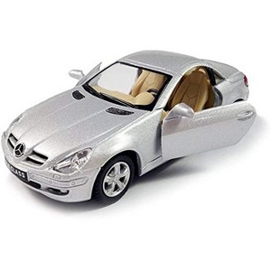 KiNSMART - Mercedes Benz SLK 5inch 1:32 Scale Die Cast Metal Model Toy Car Silver - 1 of 2