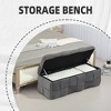 Fabric Upholstered Storage Ottoman with Safe Hinge, Bedroom and Living Room End Bench, Padded Entryway Footrest - 3 of 4