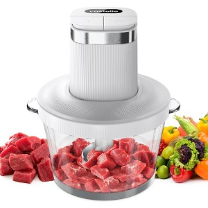 Pood Processor CP6001 2ML, Small Food Processor for Vegetables, Meat, Fruits, Nuts, 2 Speed Mini Food Chopper With Sharp Blades, Silver - 1 of 4