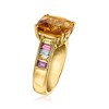 Ross-Simons 7.00 Carat Citrine and 1.10 ct. t.w. Multi-Gemstone Ring in 18kt Gold Over Sterling - 2 of 3