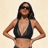 Women's Chic Plunge Halter Bikini Top with Tie Details - Cupshe - 4 of 4
