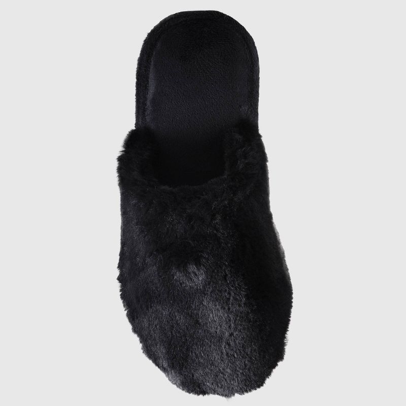 Isotoner Women&#39;s Faux Fur Shay Clog Slippers - Black S, 5 of 9