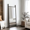 MAYEERTY Full-Length Mirror Wooden Ladder Rectangle Black 63x24x1in Tempered Glass - 2 of 4