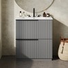 Lyngins Modern Fluted Design Freestanding Vanity, Bathroom Vanity with Ceramic Sink, Dual-Tier Split Full-Extension Drawers - 2 of 4