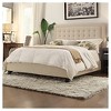 Queen Hudson Button Tufted Bed Oatmeal - Inspire Q: Linen Upholstery, Hardwood Frame, 52.8" Height - 2 of 4