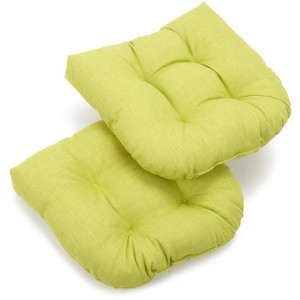 Blazing Needles, 19-inch U-Shaped Outdoor Spun Polyester Tufted Dining Chair Cushion (Set of 2) - 1 of 1