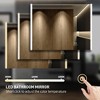 HBEZON LED Medicine Cabinet with Mirrors and Lights, Recess/Wall Mount Bathroom Cabinet, 3 Mode Light, Dimmable, Anti-Fog, Outlet, Silver - 4 of 4