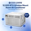 Cool-Living 12,000 BTU Window Mount Room Air Conditioner with Installation Kit and Remote Control, Cools Rooms Up To 450 Square Feet, White - 2 of 4