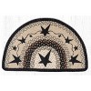 Earth Rugs Primitive Stars Black Printed Slice 18"x29" – Half-Moon Braided Jute Rug with Americana Folk Art Design - 2 of 3