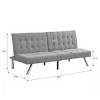 NicBex 68.1 Inch Convertible Folding Futon Sofa Bed with Stainless Legs for Living Room,Apartment,Bedroom,Gray - 3 of 4