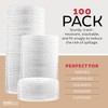 Durameg Large Party Plastic Cups with Straw-Slot Flat Lids 12 oz 100 Count - Crystal Clear Disposable Party Cups - 4 of 4