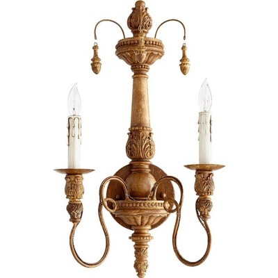 Quorum Lighting Salento 2-Light French Umber Fan, 11.5 Width, 22 Height, 6.5 Depth