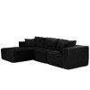 Dovelina Modular Plush Corduroy Sectional Sofa 3-Seat Sofa,Modern Comfy Upholstered Sofa L-Shape Couches with Soft Pillows - 2 of 4