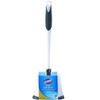 Clorox Toilet Plunger and Bowl Brush Combo Set with Caddy, 6.75" x 7" x 19.5", white/gray, pack of 2 - 3 of 4