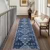 Machine Washable Low Pile Rug - Non-Slip Vintage Geometric Design for Living Room, Bedroom, Dining Room - 2 of 4