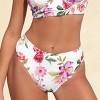 Women's Vibrant Floral High-Waisted White Bikini Swim Bottoms - Cupshe - 4 of 4