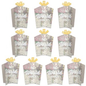 Big Dot of Happiness World Awaits - Table Decorations - Travel Themed Party Fold and Flare Centerpieces - 10 Count - 1 of 4