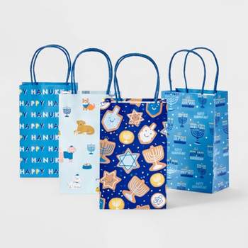 4pk  Jr. Hanukkah Tote Gift Bags Bulk Prints - Spritz™