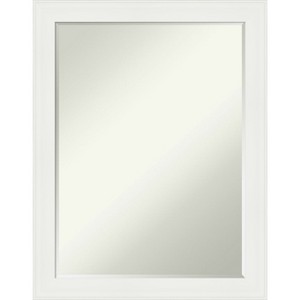 Amanti Art Vanity White Narrow Petite Bevel Bathroom Wall Mirror 27.5 x 21.5 in. - 1 of 4