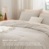 Bedsure | 3Pcs Beige Soft Warm Imitation Washed Cotton Bed Comforter Sets for All Seasons - 3 of 4