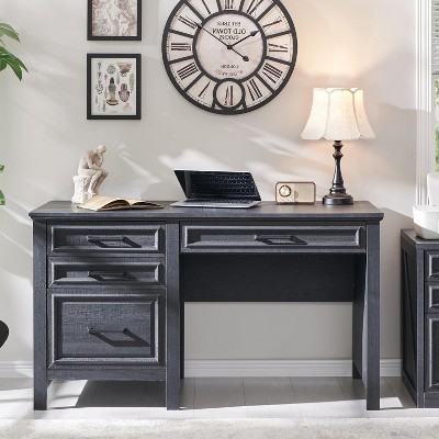 SinCiDo Home Desk,53" Wide Desk in the Farmhouse,Adjustable Filing Cabinet A4/ Letter /F4/Lega,3 Drawers, Desk for Study and Bedroom