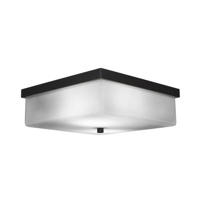 Toltec Lighting Nouvelle 2 - Light Flush Mount in  Espresso with 13" White Muslin Shade
